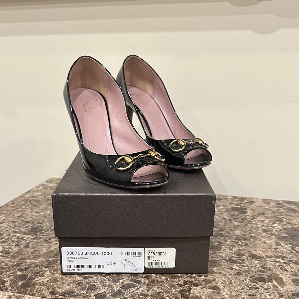Elegant Black Peep-Toe Heels